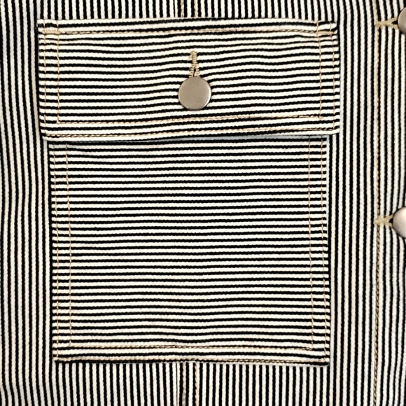Splendid black-and-white striped button-up jean jacket US women's size x-large - Picture 2 of 6